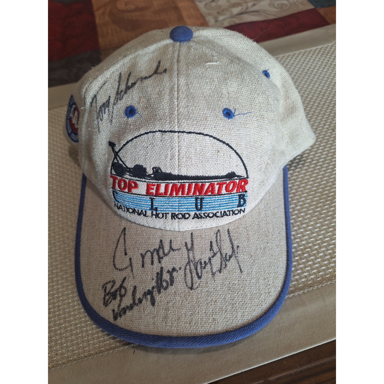NHRA Top Eliminator Club '98 Winternats Hat 4 Autographs Schumacher Scelzi More