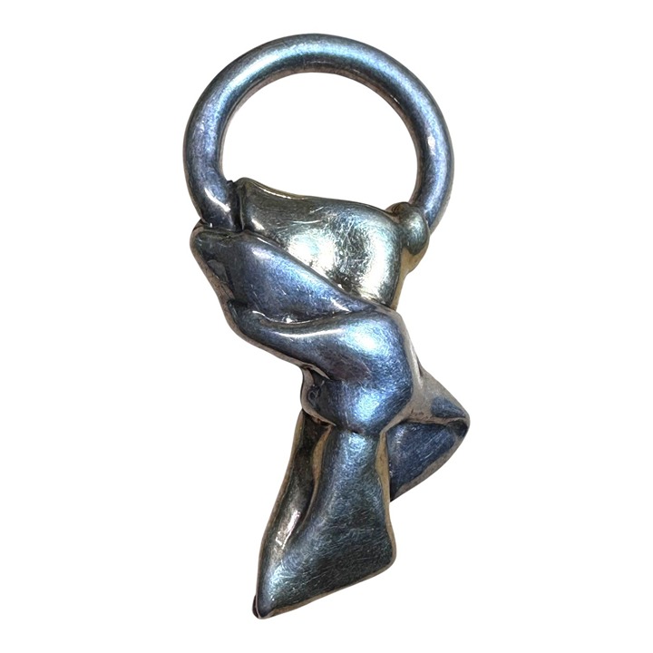 Abstract Sterling Silver Brooch Knot Design GW Israel Modernist 925 MCM Bow Ring