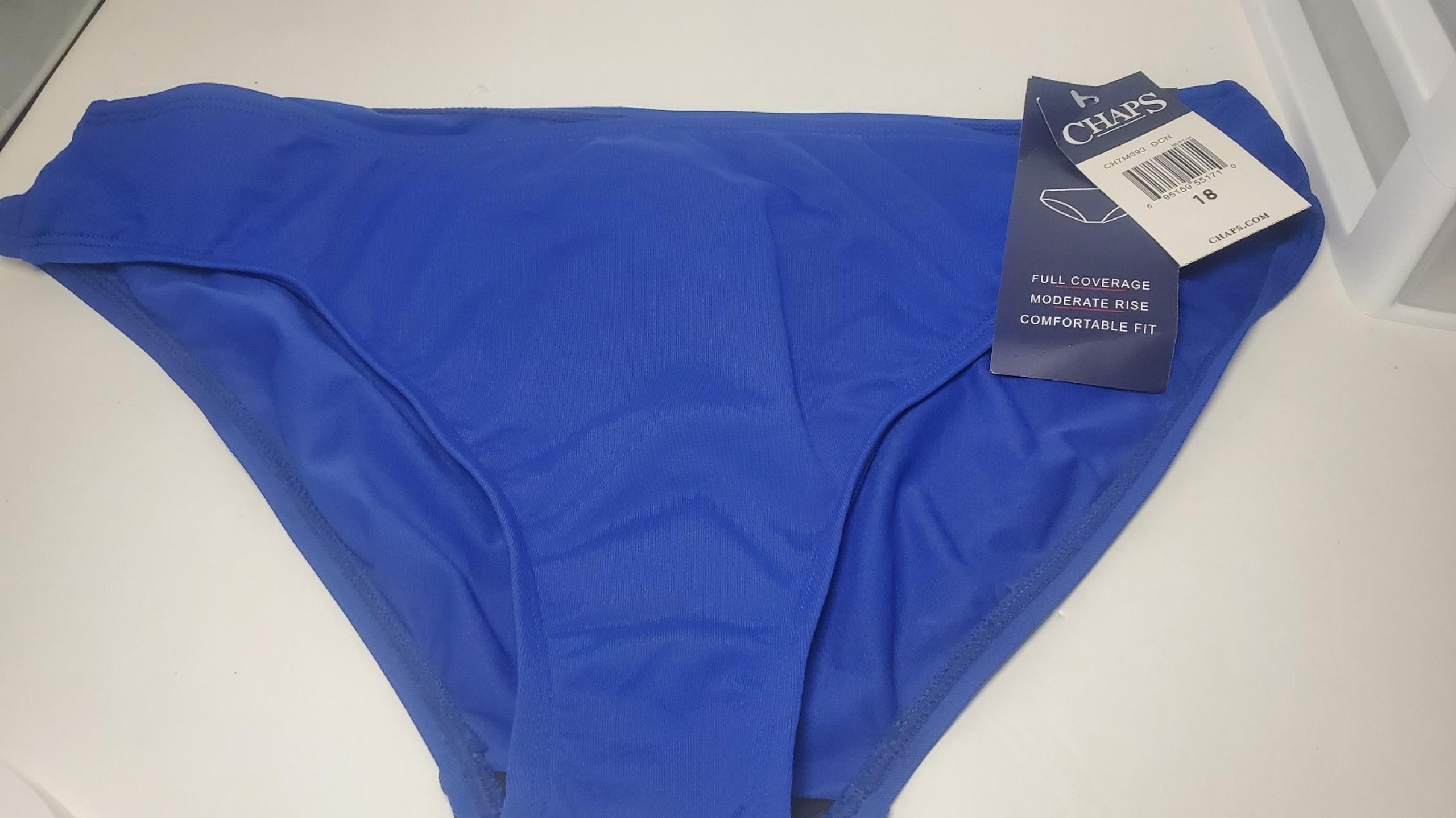 chaps ralph lauren Bikini Bottom Sz 18 Blue New Swim Plus Size Nwt Hipster Full