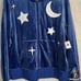 Sz M 2025 Walt Disney World Sorcerer Mickey Blue Zip Up Hoodie Sweatshirt Velvet