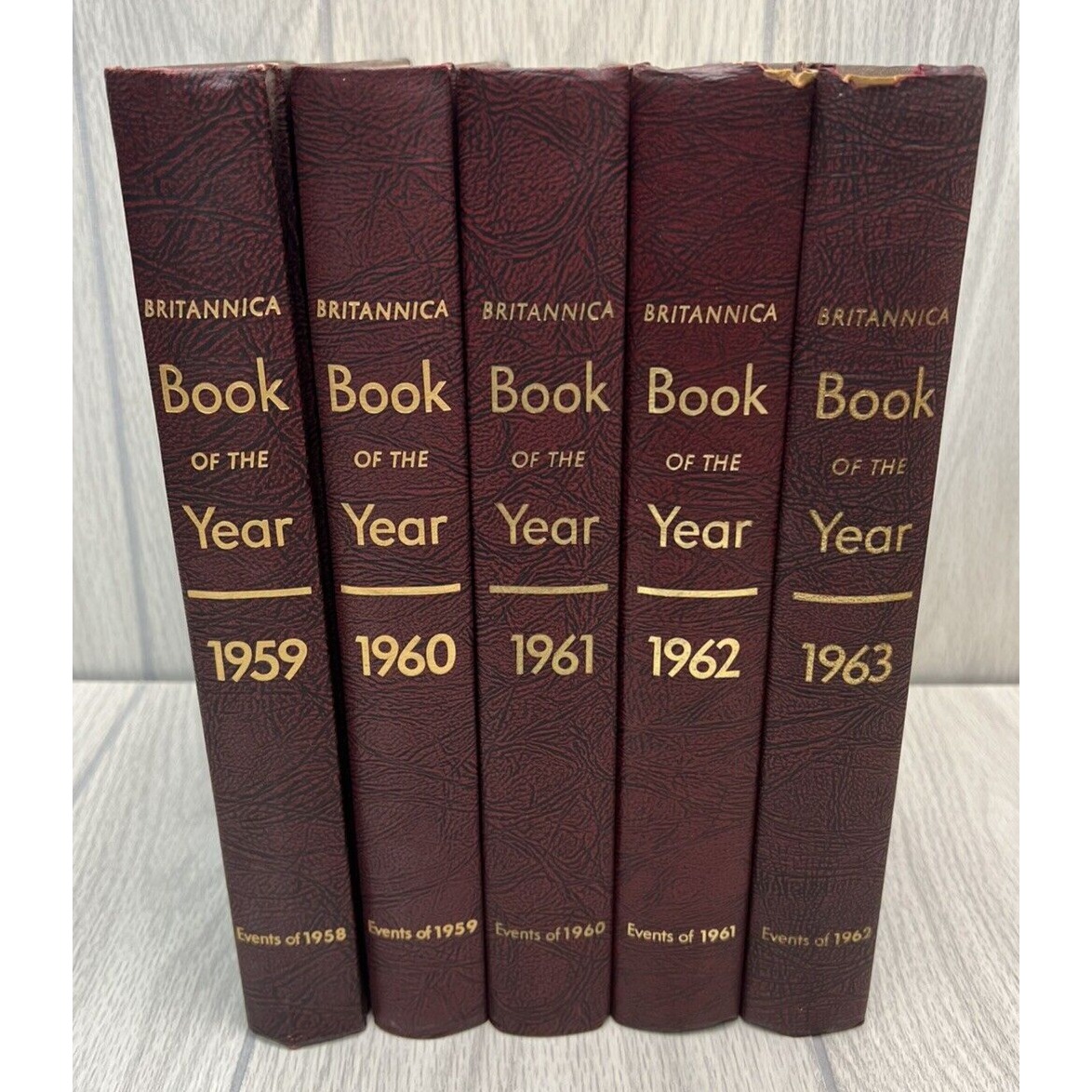 Britannica Book Of The Year 1959-1963 Hardcover Book Bundle READ