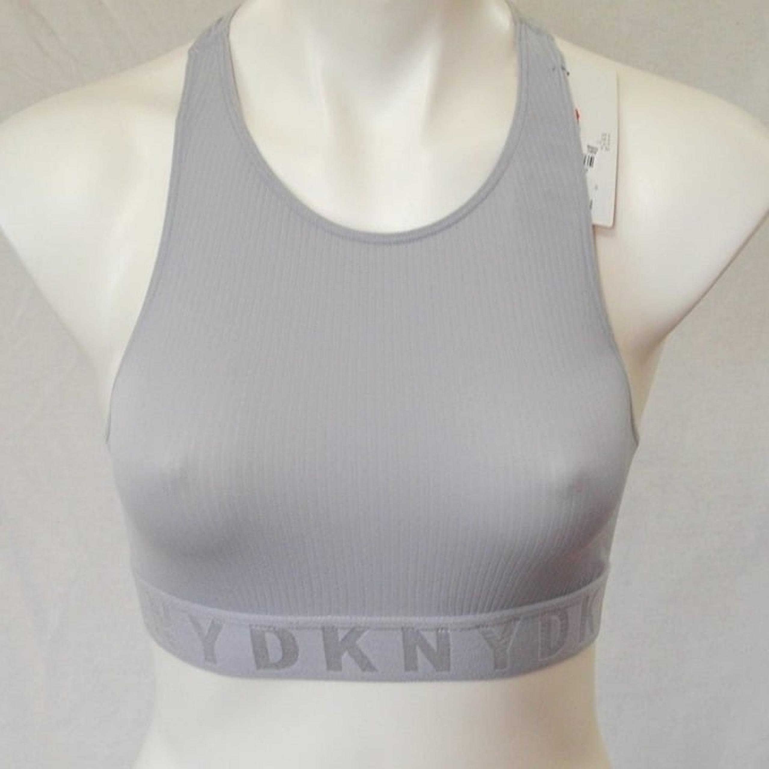 SMALL DKNY DK4023 Litewear Seamless Ribbed Crop Top Bralette Glacier Blue NWT  N