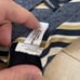LARDINI Tie Navy Stripe Lardini Silk Cotton