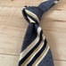LARDINI Tie Navy Stripe Lardini Silk Cotton