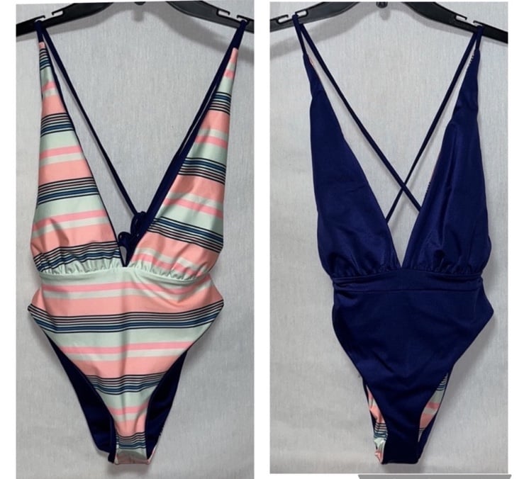 Maaji Safari Plunge Reversible One Piece Swimsuit Sz M