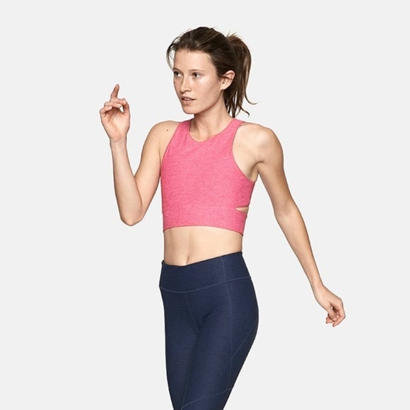 Outdoor Voices Slashback Crop Top, Flamingo