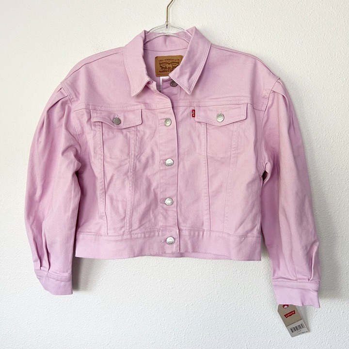 Levi's Girls Youth Large 12-13 Lilac Cropped Denim Jacket