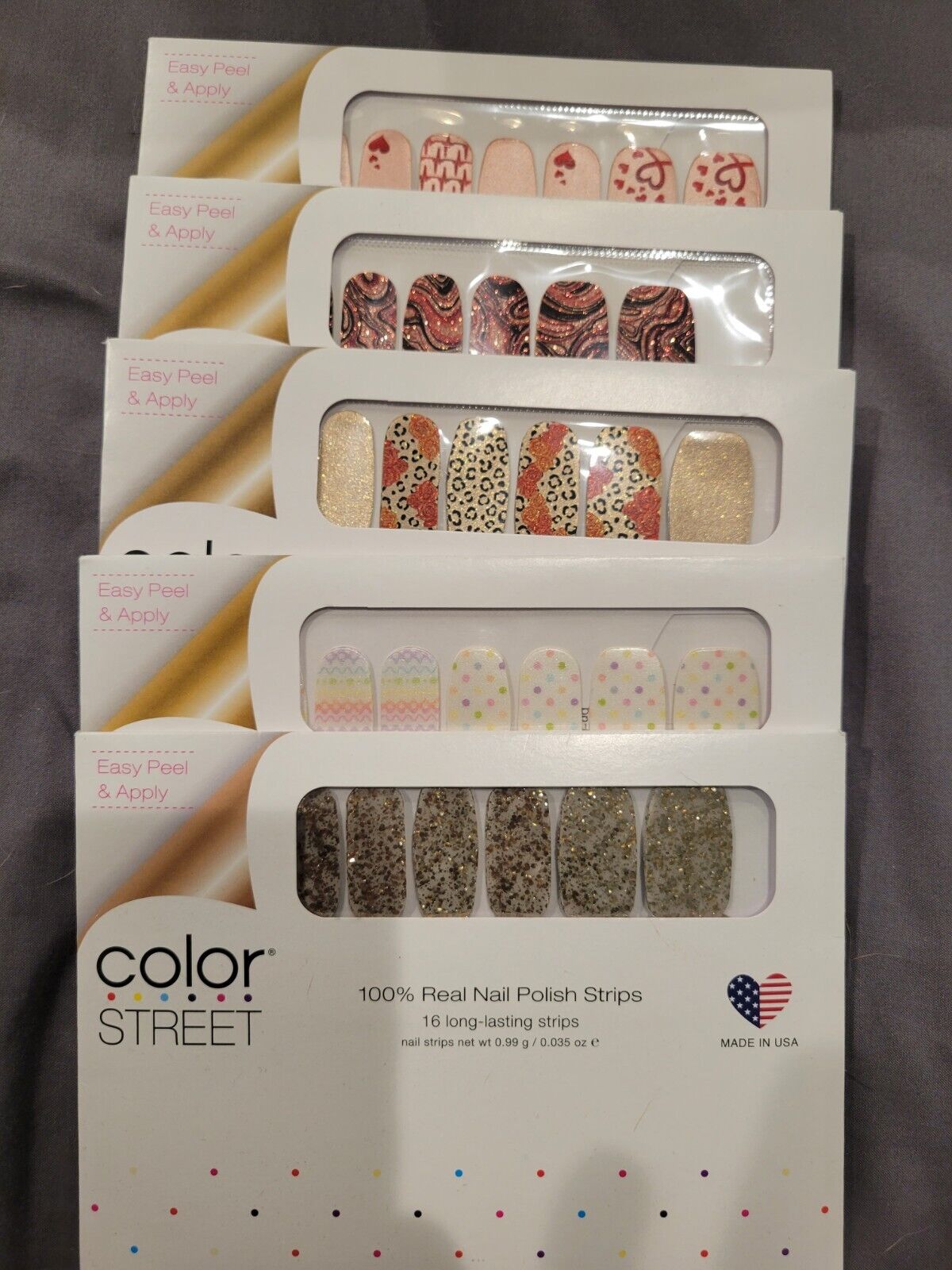 5 Sets COLOR STREET COMPANY New Nail Strips Lot Strip