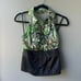 Y2K Green and Black Halter Office Siren Blouse