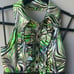 Y2K Green and Black Halter Office Siren Blouse