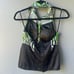 Y2K Green and Black Halter Office Siren Blouse