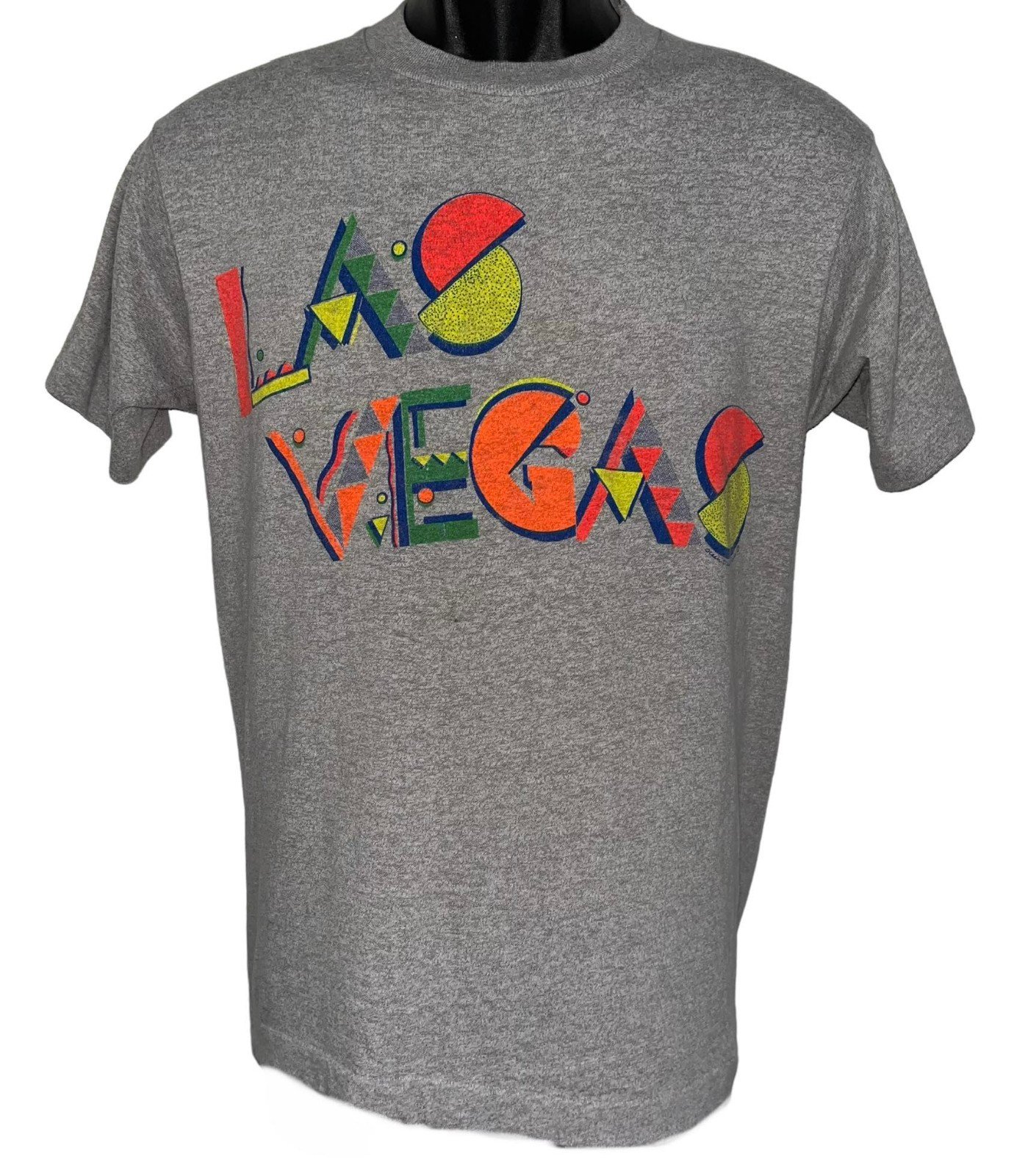Las Vegas 1980s Vintage Neon T-Shirt By Screen Stars Size Medium