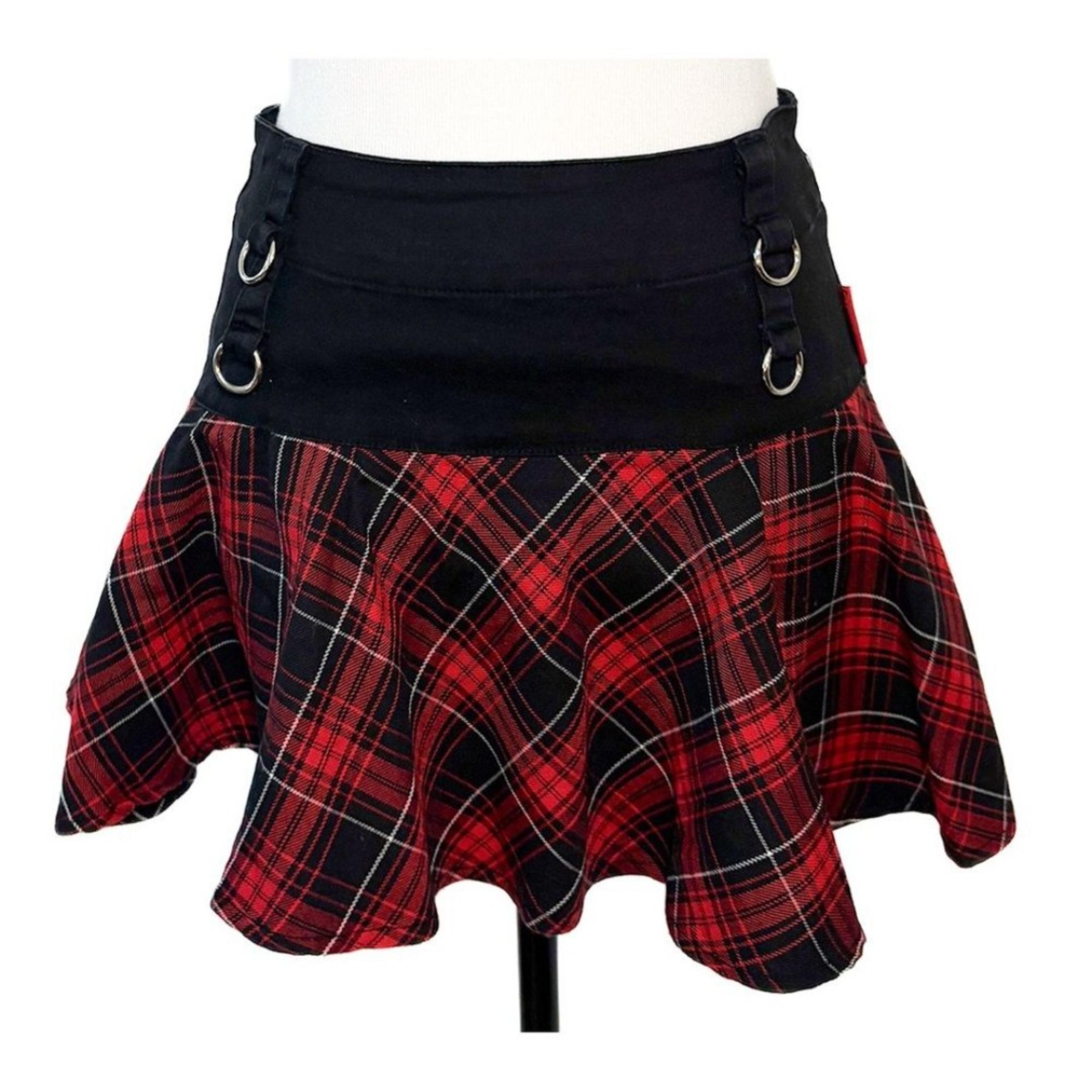 Tripp NYC Mini Skirt | Red & Black Plaid Y2K Mall Goth Scene Emo Punk
