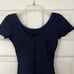 Navy Balera Short Sleeve Round Neck Leotard SA