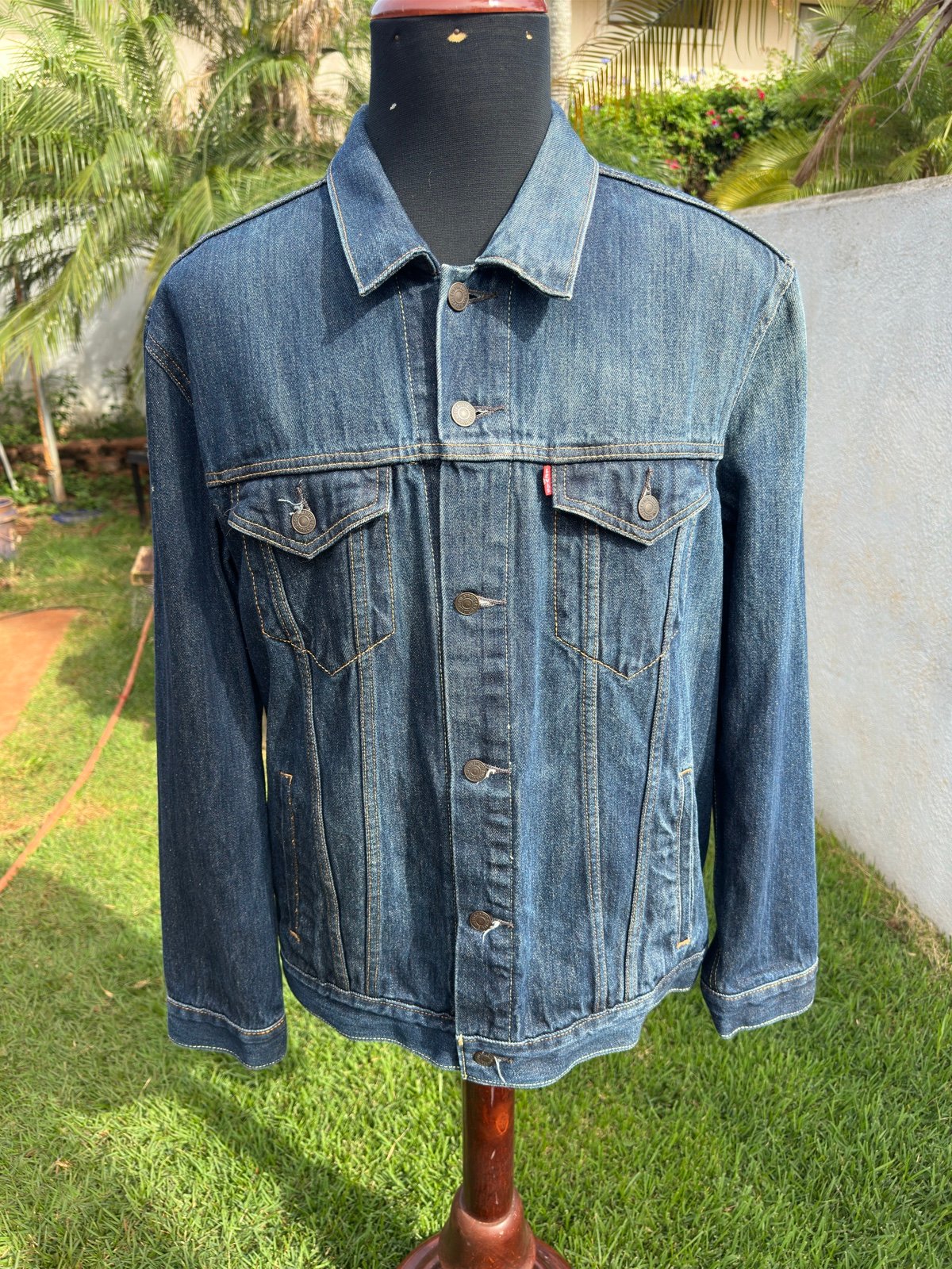 Levis Denim Jacket Mens XL Blue Cotton Long Sleeve Casual Button Front Collared