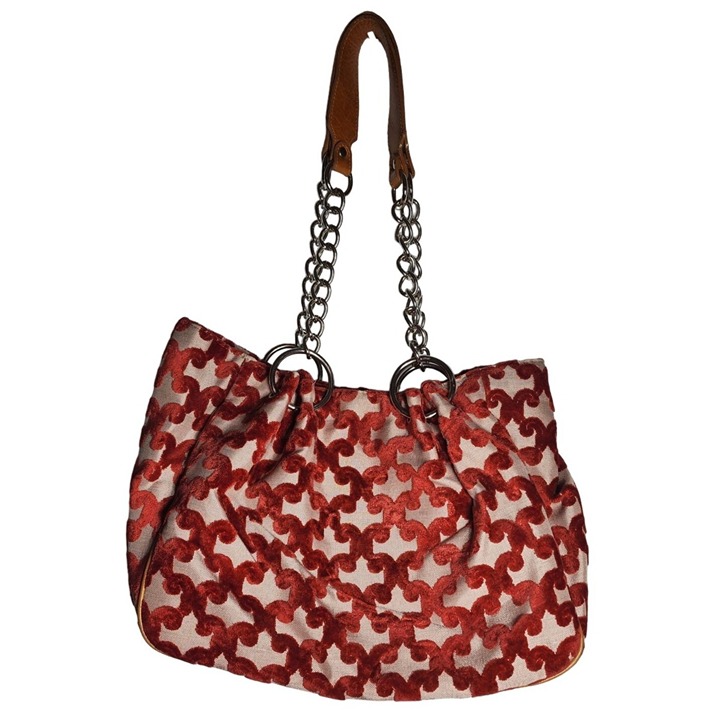Glenda Gies Millie Designer Handbag Chenille Red Tapestry HTF Pattern Rare Purse