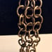 Sterling Silver 7 1/2 Charm Bracelet Triple Strand Round Link with Lobster Claw