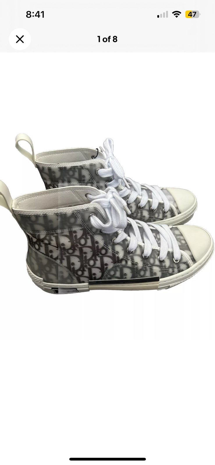 Dior White High Top Sneakers Made in Italy 42 EU New W/o Box