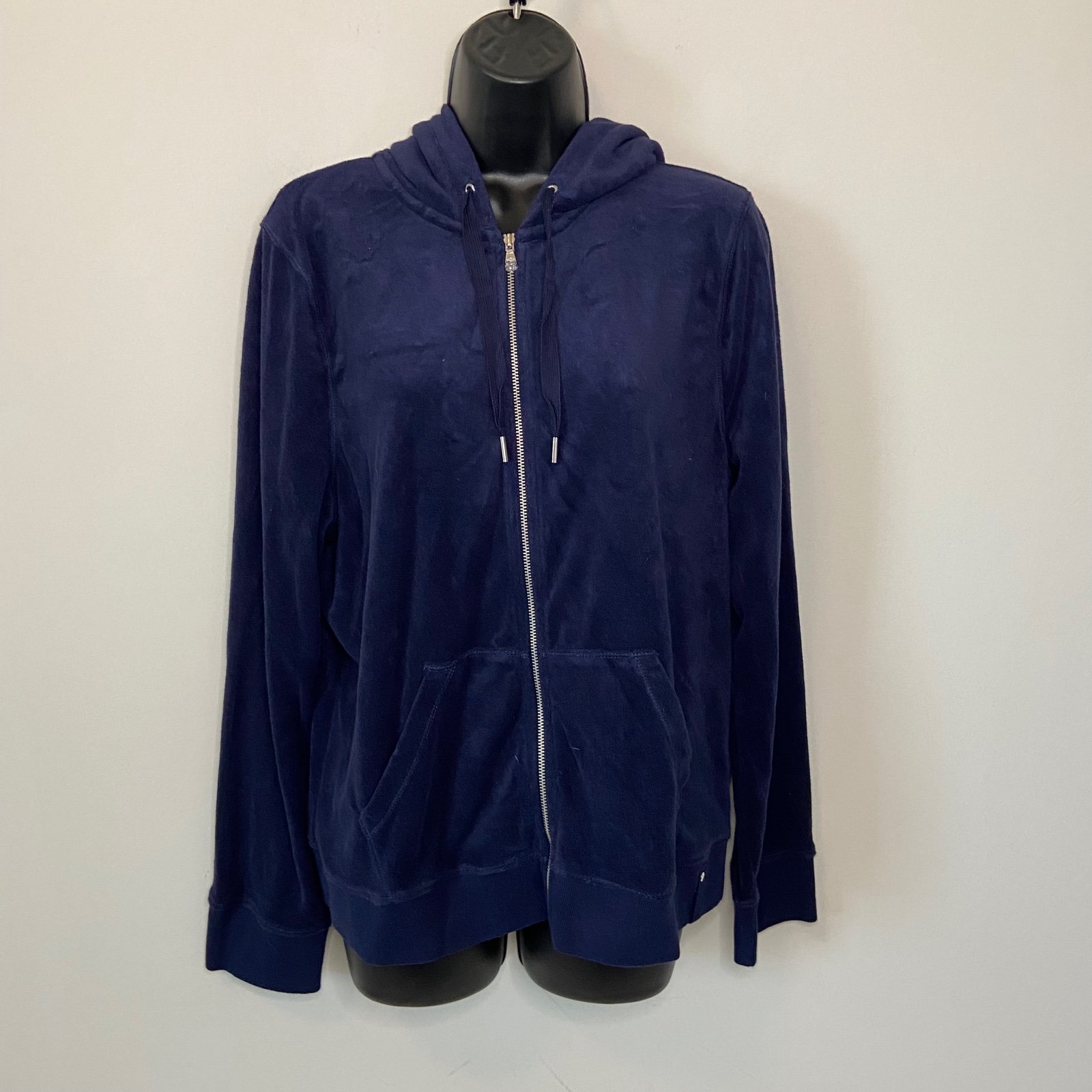 Ralph Lauren Blue Velour Velvet Sweater Sz XL NWT
