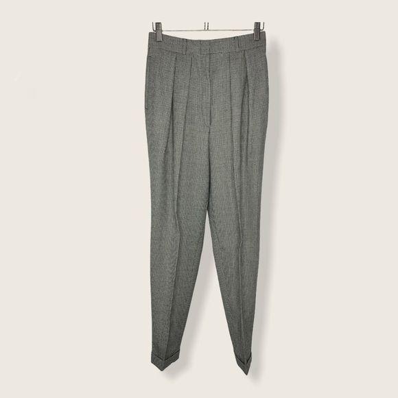 Vintage 90s Nordstrom Academia Houndstooth Wool Trouser Pants Small