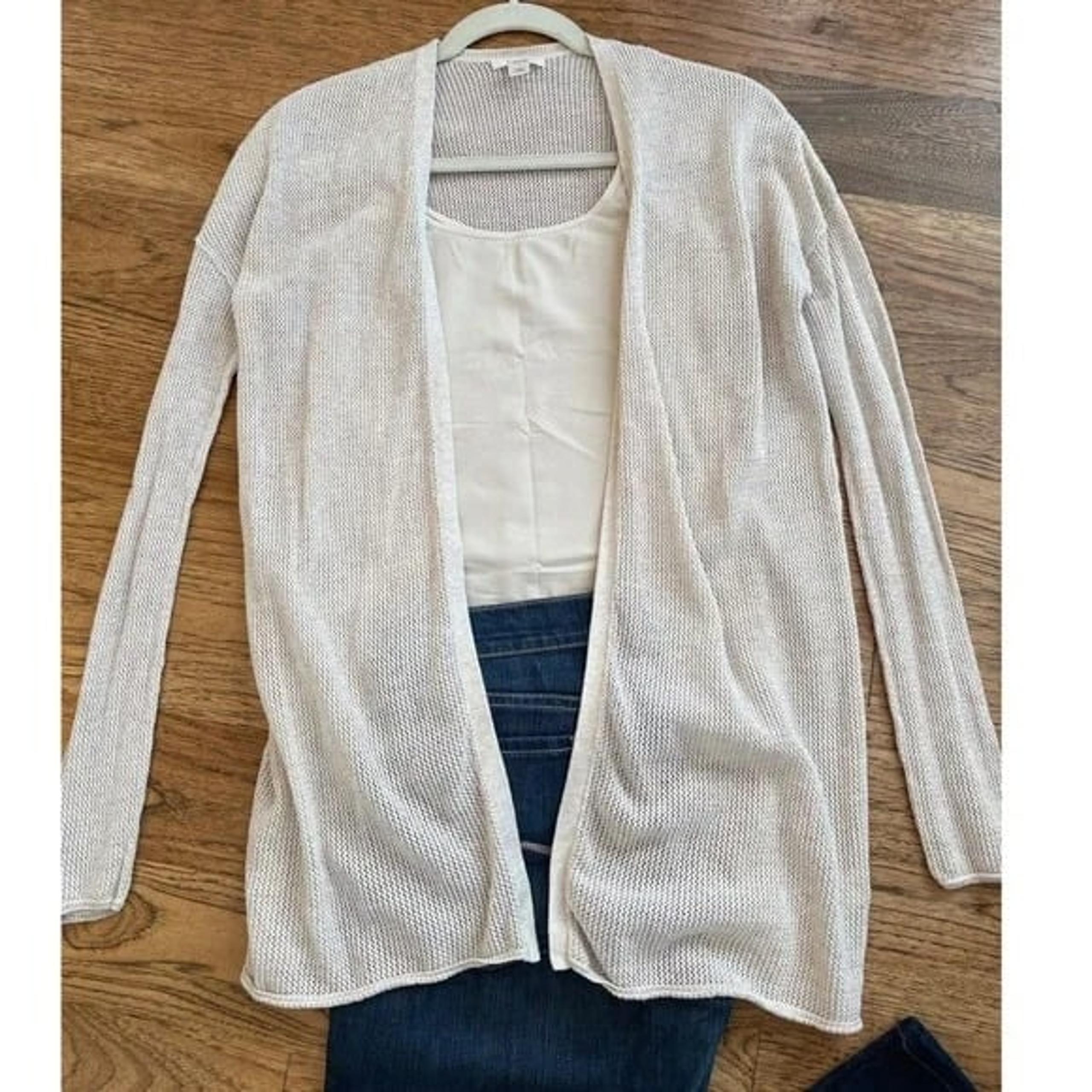 Caslon Women's Tan Comfy Casual Open Weave Cardigan Size Small