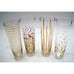 Set of 4 - La Fete Decal Champagne Flutes Zodax Golden Design On Each Clear Cup