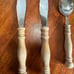 Vintage old homestead wood handle lot of 24 flatware