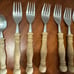 Vintage old homestead wood handle lot of 24 flatware