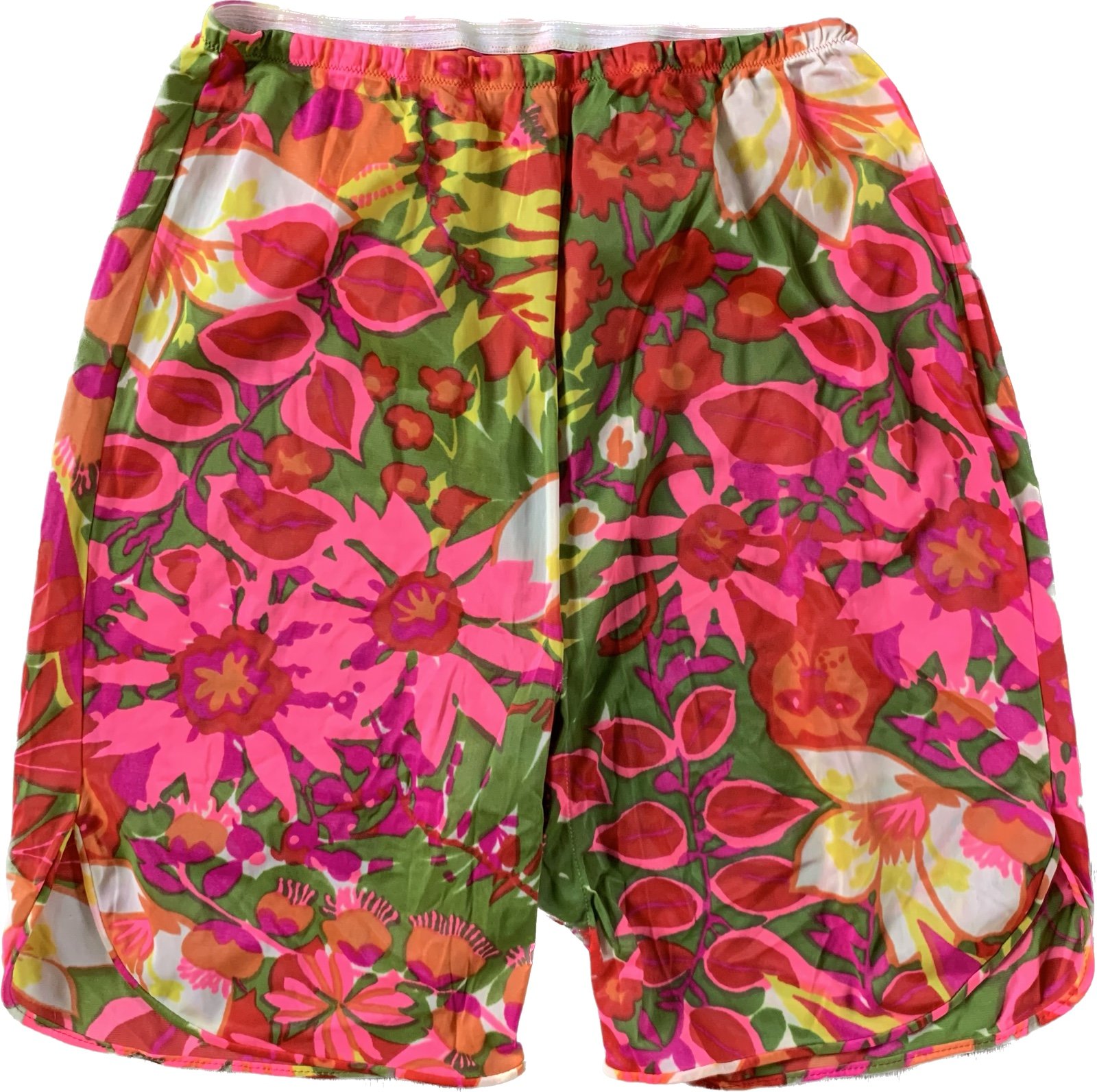 Vintage 60s colorful jungle floral boudoir shorts