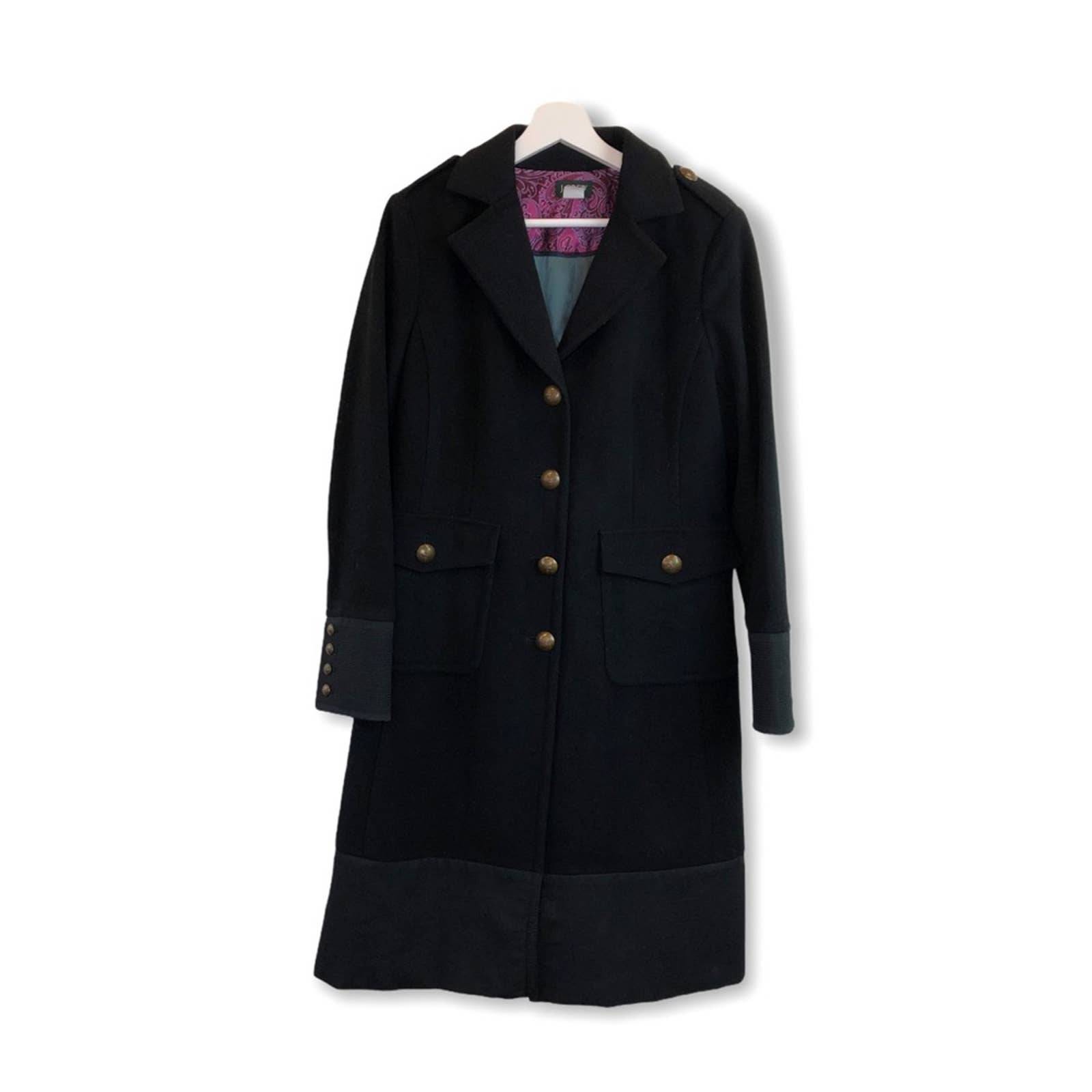 J. Crew Military Black Wool Trench Coat