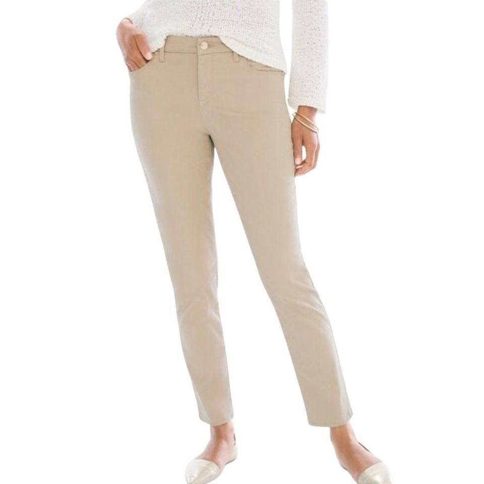 Chico's beige Denim so slimming pants In Dusty Yellow size 10