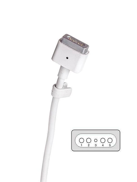 45W MAGSAFE 2 POWER ADAPTER WITH ATTACHED CABLE COMPATIBLE FOR MACBOOK (T-STYLE)