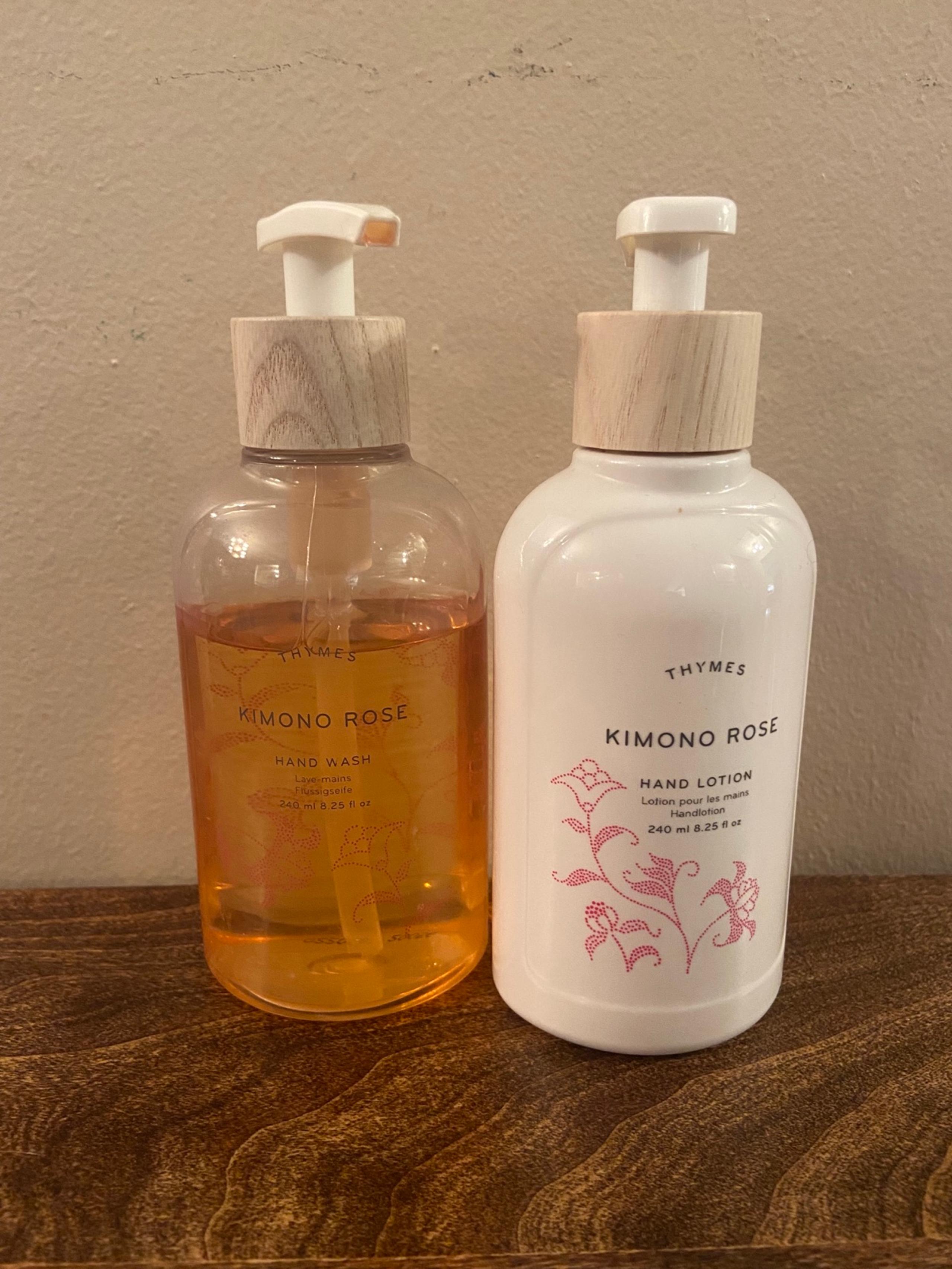 Thymes Kimono Rose hand wash and hand lotion