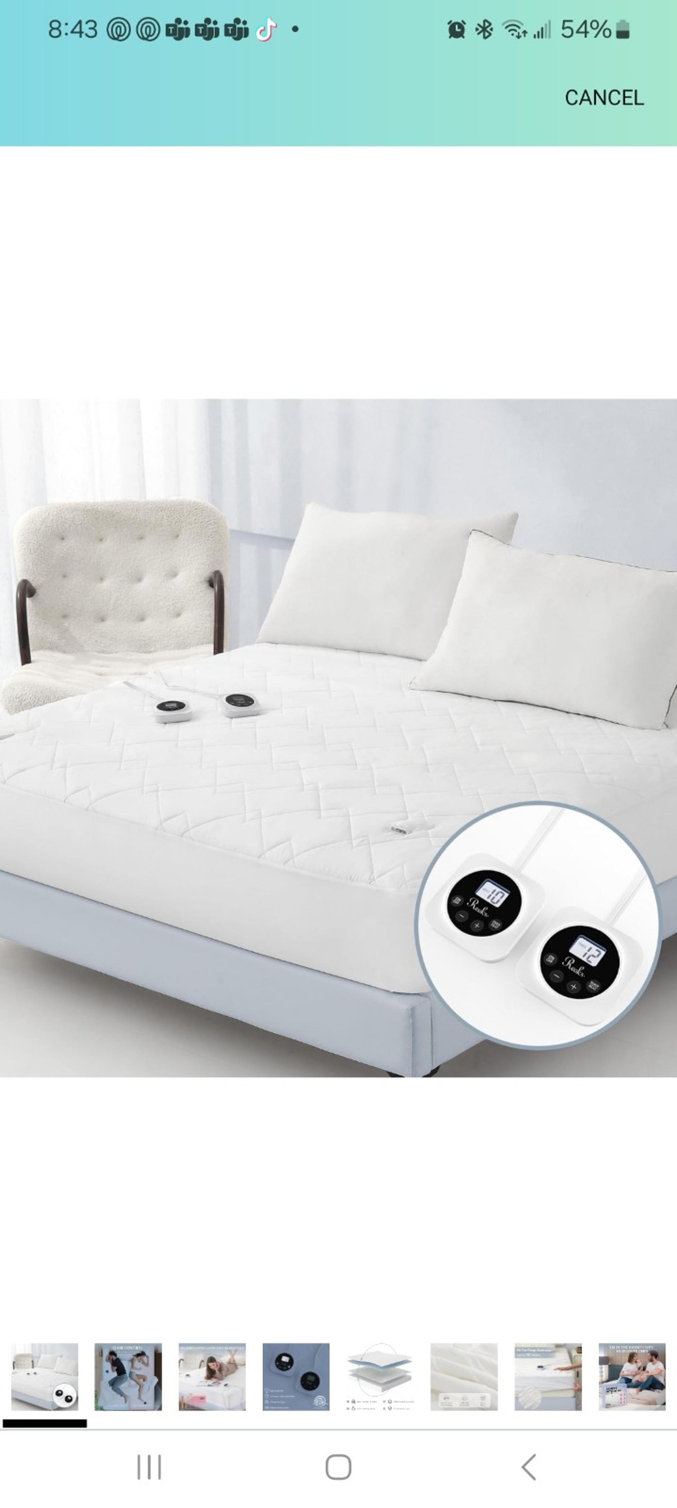 Reaks Electric Mattress Pad King Size, Quilted Heated Mattress Pad Dual Control