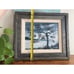 VTG Oil On Canvas Painting Mysterious Gray Tree Whimsy Goth Night Scene Signed