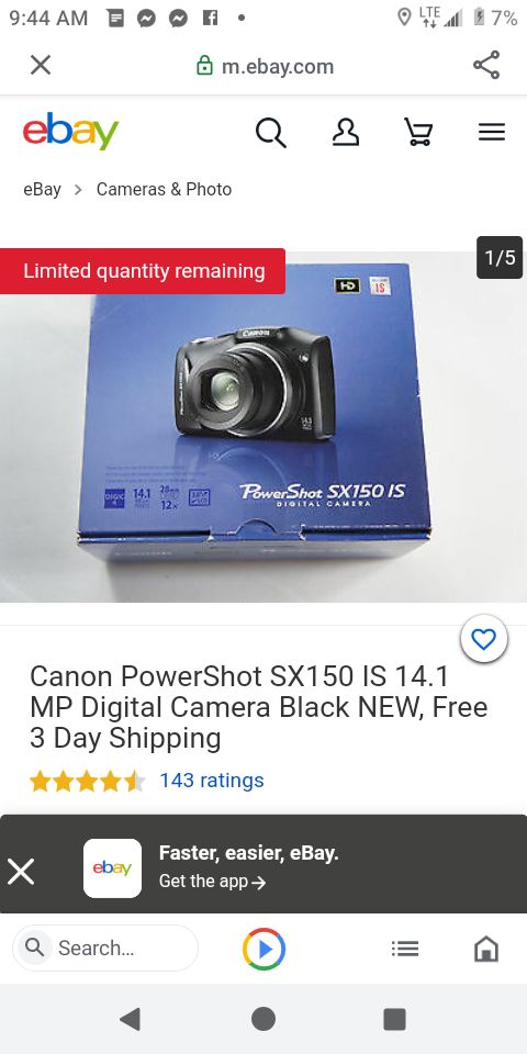 Cannon PowerShot SX150 IS 12 times optic