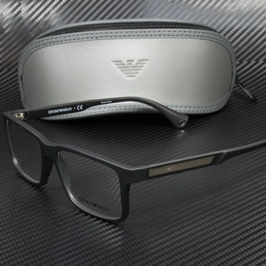 Emporio Armani Men's Black Rubber 54mm Eyeglasses!