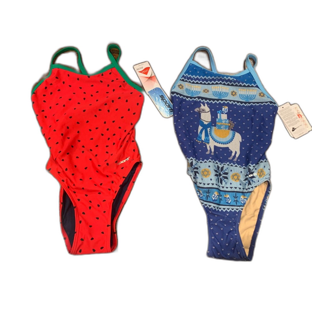 Sporti girls swimsuit Watermelon Granny Sweater Llamakah One Piece 28Y 14-16 NEW