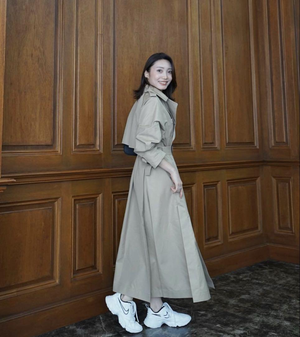 laubeblanc) Belted Flare Trench Coat