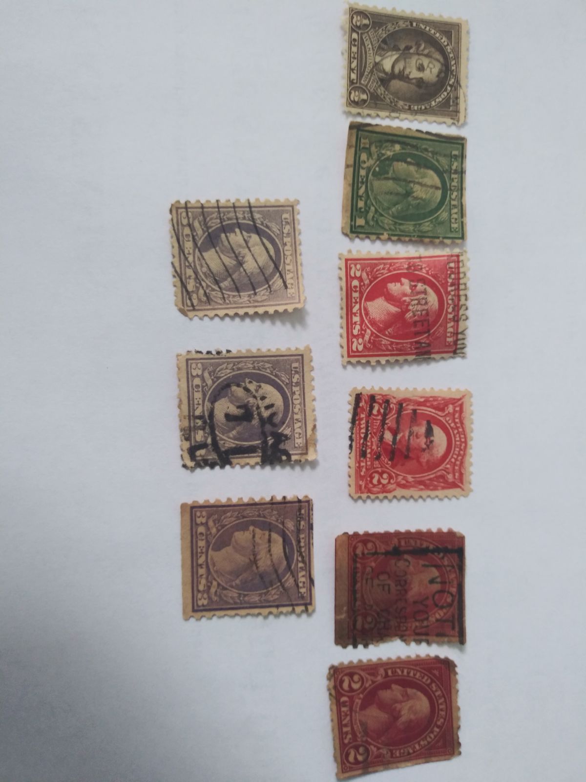 1900,s vintage stamp lot of George Washington 1/2, 1c,2,3cent postage stamps