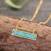 14K Gold Womens Turquoise Bar Pendant Necklace 14 Karat Ladies Silver Jewelry