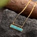 14K Gold Womens Turquoise Bar Pendant Necklace 14 Karat Ladies Silver Jewelry