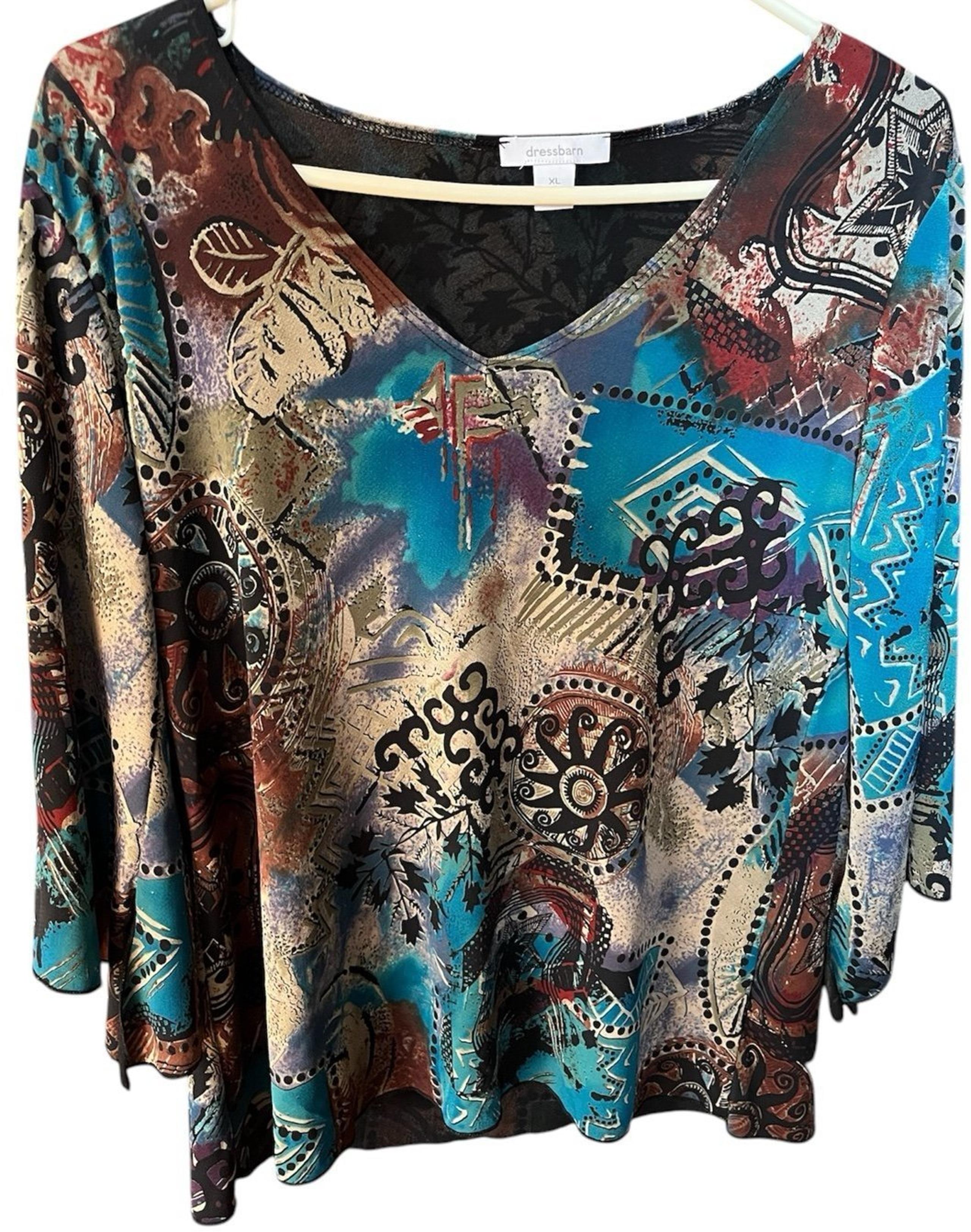 Dress barn extra large bohemian style blouse with bell sleeves