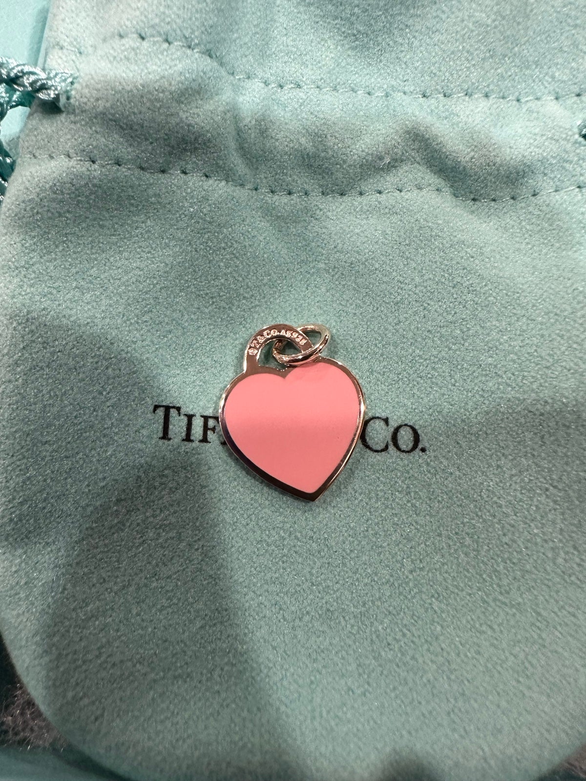 Tiffany Small Pink RTT Heart Charm NEW Discontinued
