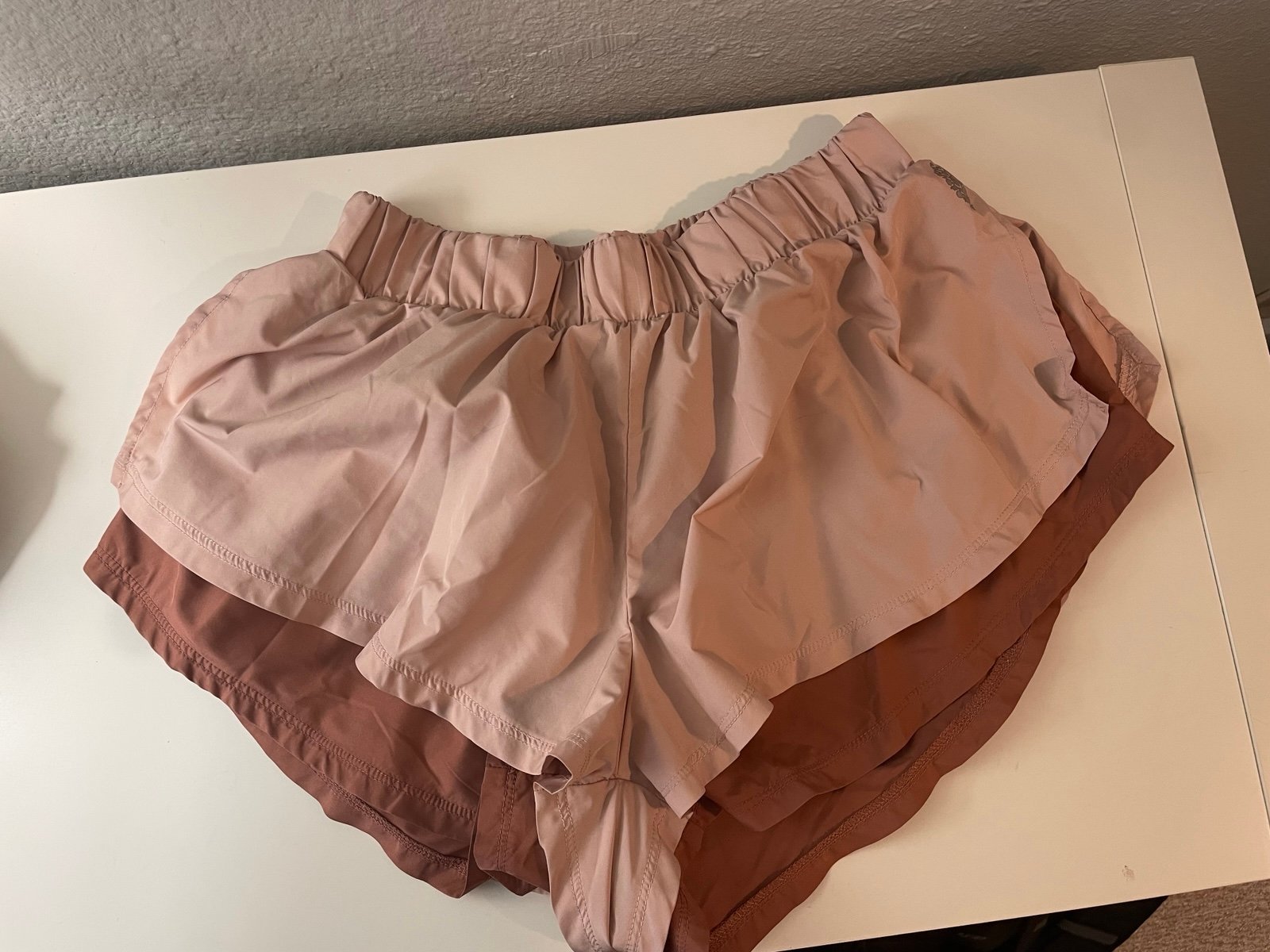 Free People Layered Light Pink Shorts