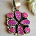 Pink Opal Square Shaped .925 Sterling Silver Pendant .75”