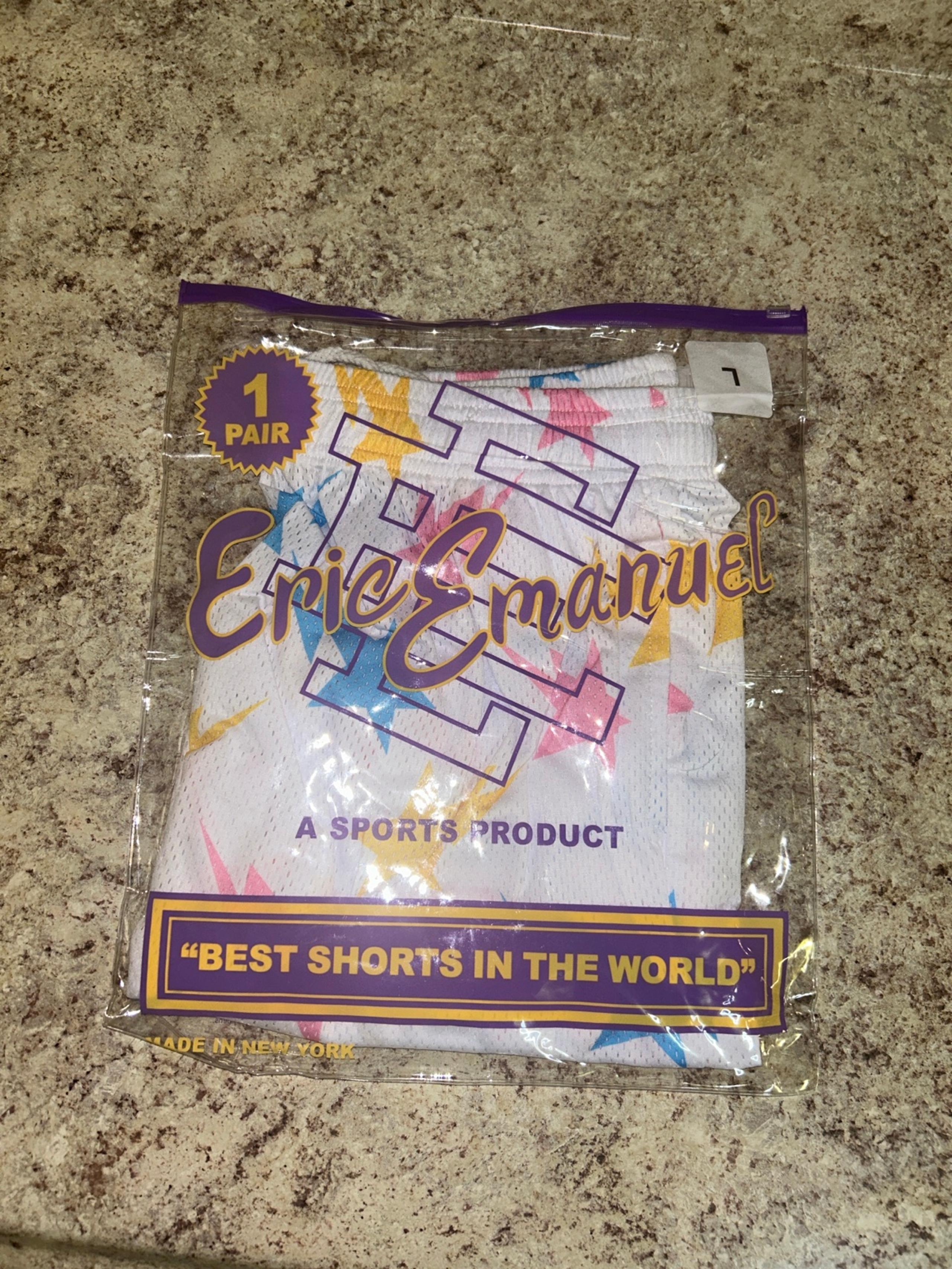 Eric Emanuel x BAPE Miami Basic Short ‘White/Yellow/Blue/Pink Men’s Size L