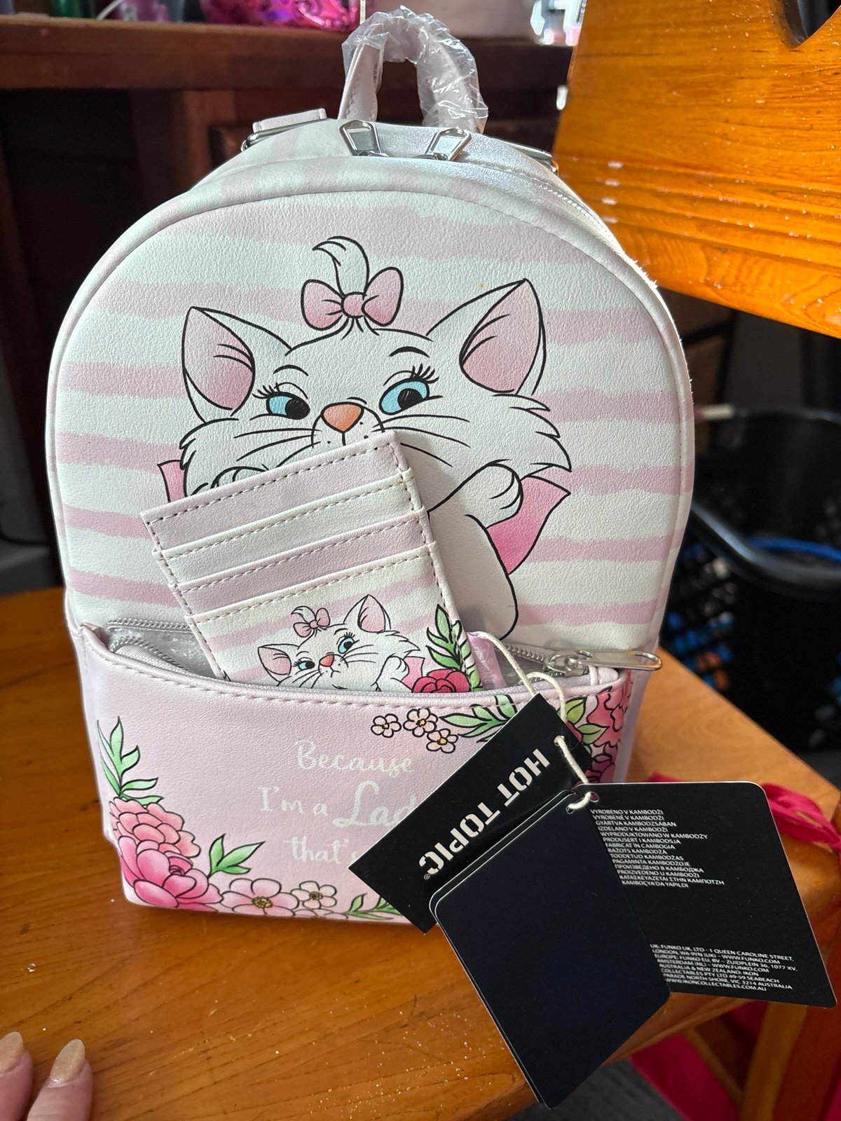 Disney Loungefly Marie Aristocats mini backpack and card holder