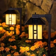 Pack of 2 Solar Powered Path Lights, Solar Garden Lights Outdoor