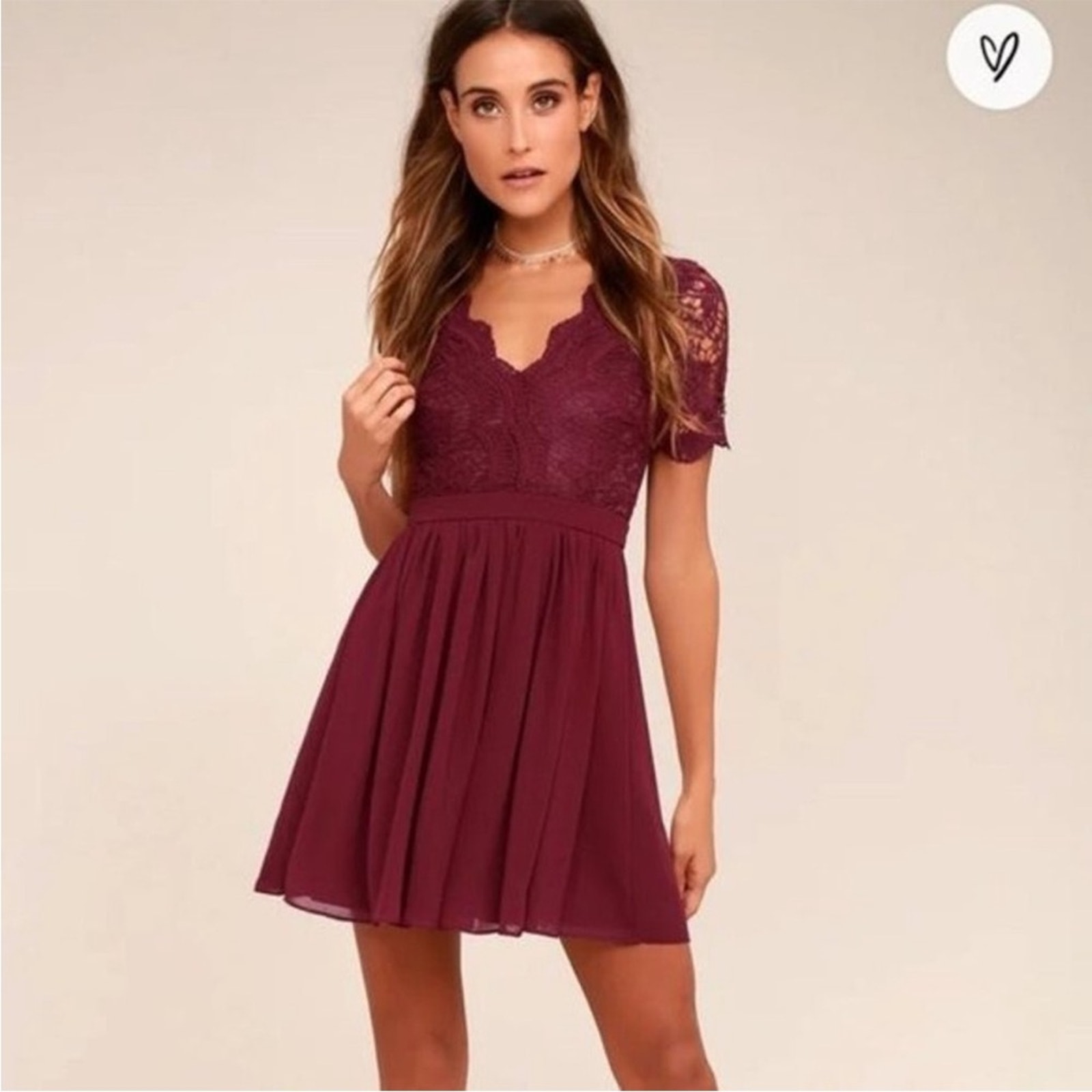 Lulu's Angel In Disguise Elegant Lace Burgundy Dress NWT